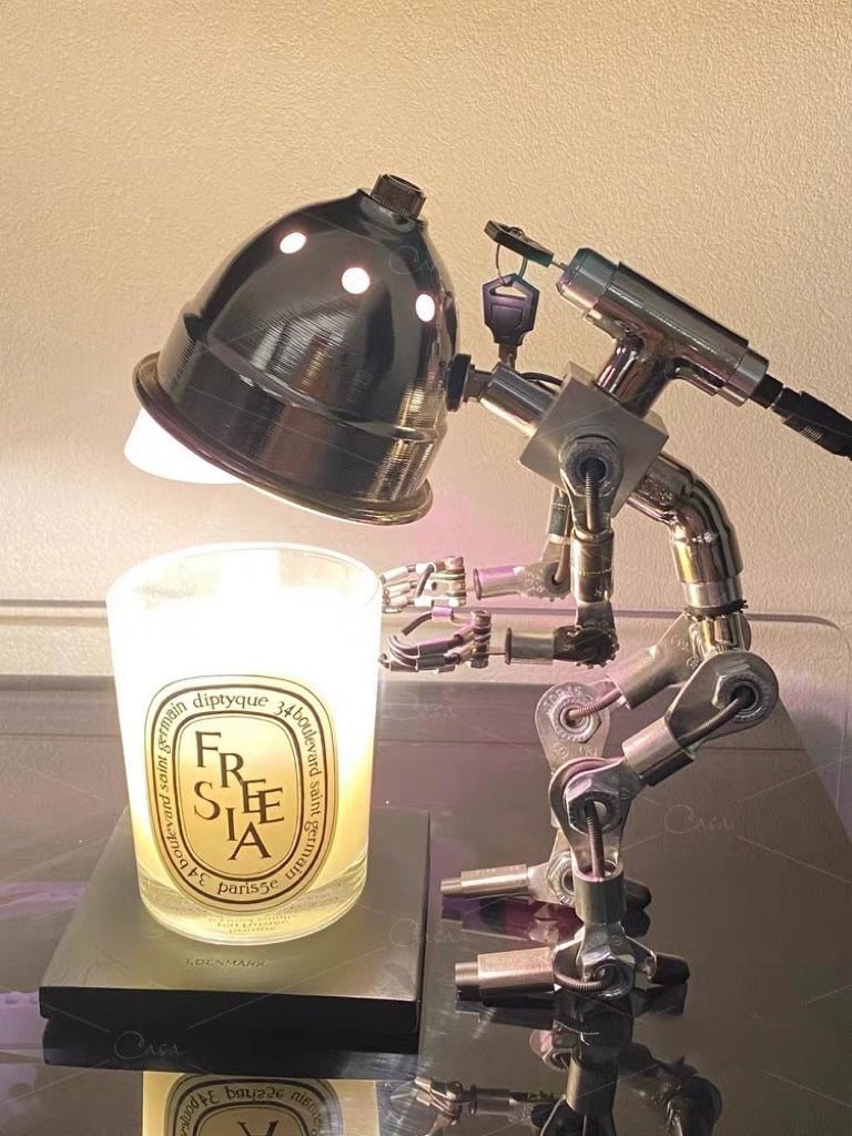 The Artistic Charm of Robot Sculptures Encased in Wax Lamps