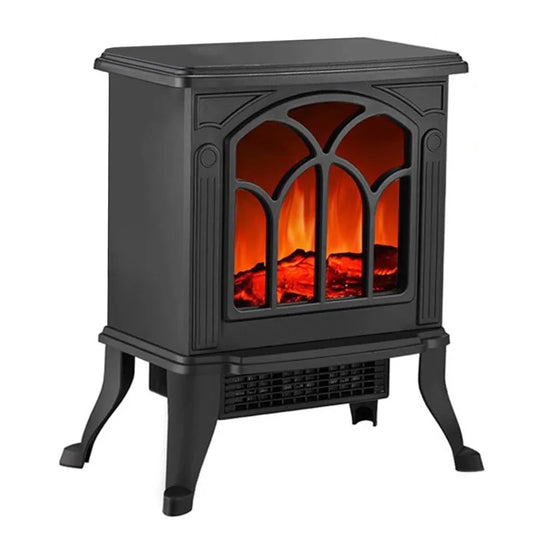 Portable Electric Fireplace Heater Stove Freestanding Infrared Stove, Black