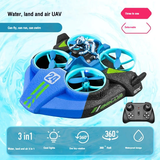 Remote Control Car Remote Control Boat Remote Control Airplane Three In One Stunt Flying Car Water Land Air Children'S Toy Gift