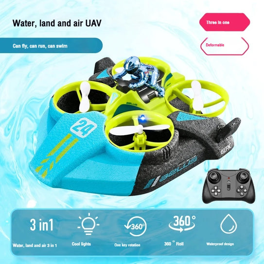 Remote Control Car Remote Control Boat Remote Control Airplane Three In One Stunt Flying Car Water Land Air Children'S Toy Gift