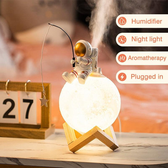 Resin Spaceman Miniature LED Touch Switch Night Light Mist Purifier