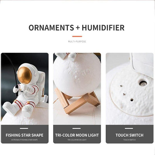 Resin Spaceman Miniature LED Touch Switch Night Light Mist Purifier