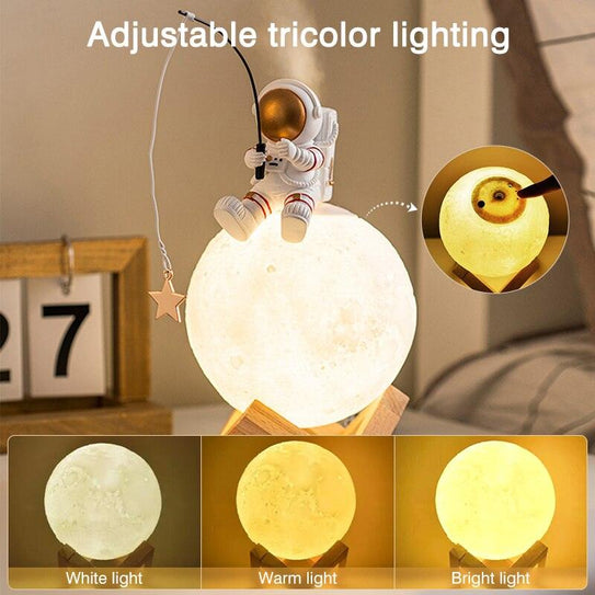Resin Spaceman Miniature LED Touch Switch Night Light Mist Purifier