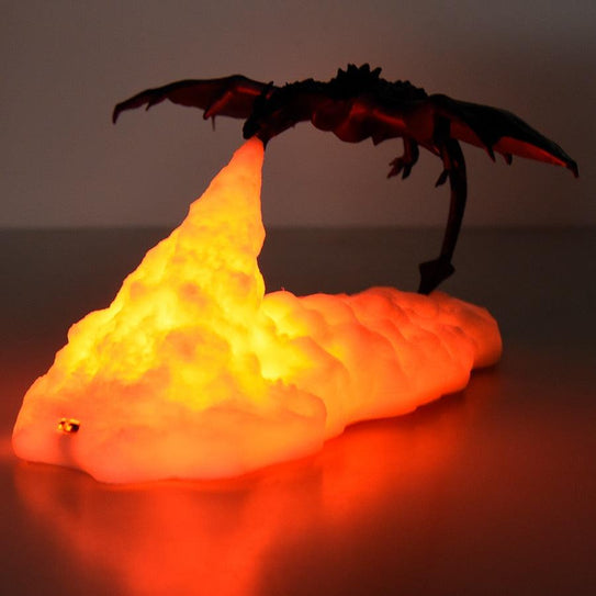 3D Room Decor Print LED Fire Dragon Ice Dragon Lamps