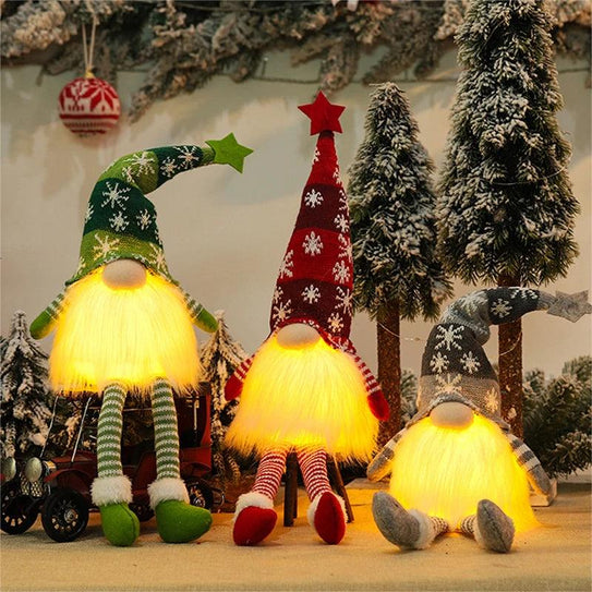 Christmas Doll Elf Gnome With Led Light