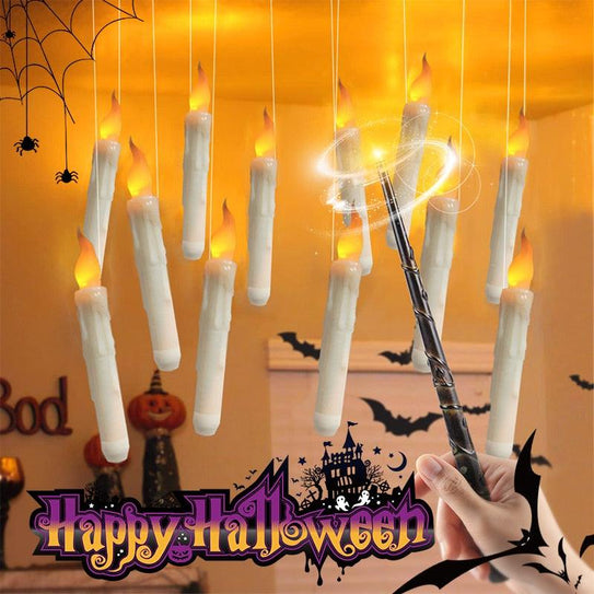 Halloween Flameless Candles Light Magic Wand Remote