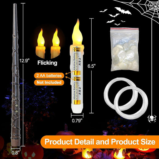 Halloween Flameless Candles Light Magic Wand Remote