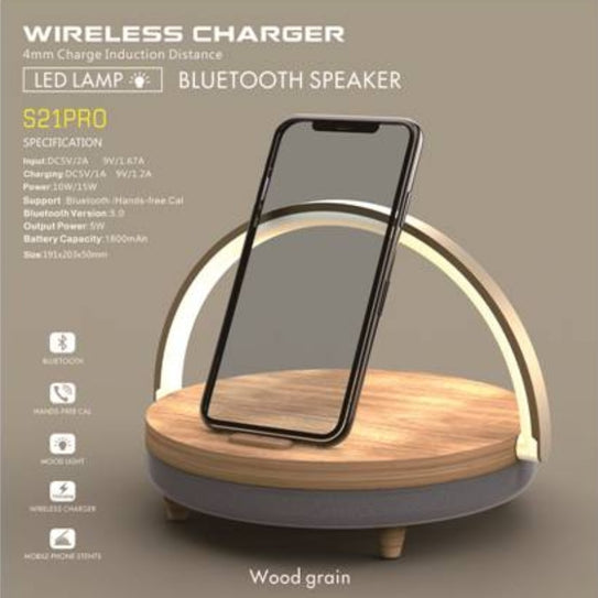 Wireless Chargers LED Lamp Bluetooth Speaker